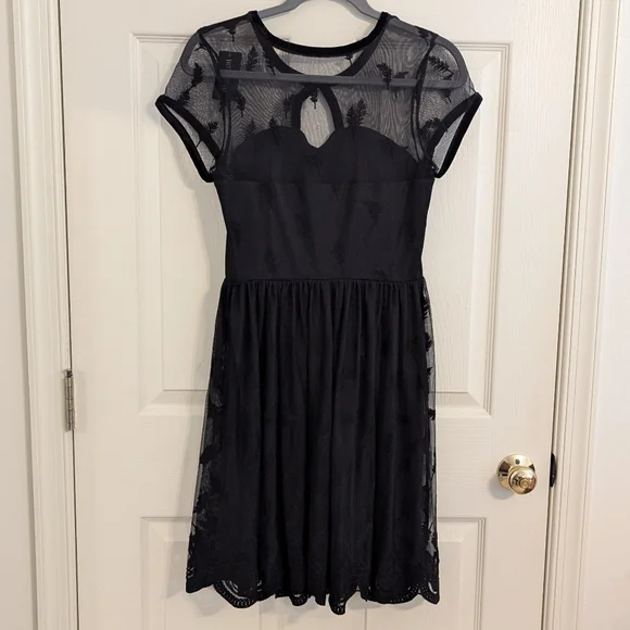 Her Universe Studio Ghibli Howl's Moving Castle Calcifer Vignette Black Dress - Picture 2 of 9